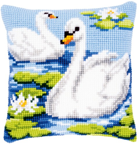 Kreuzstich kissen set - kreuzstich-kissen-set, schwäne