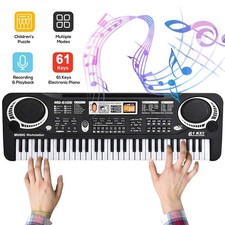 61 Tasten Digital Piano Keyboard mit Mikrofon Multifunktions Klaviertastatur NEU