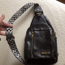 Umhängetasche Damen - Schwarz 25 cm