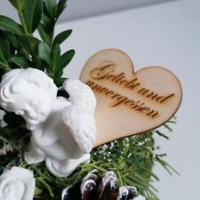 Grabgesteck Urnengrabgesteck Grabschmuck Moosherz  Trauerherz Gesteck mit Spruch