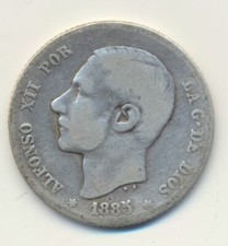 Spanien 1 Peseta 1885 Alfonso XII.