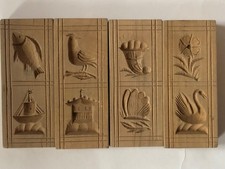 Alte 4 x Springerle Model Holz handgeschnitzt aus altem Bauernhaus