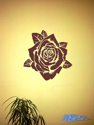 Wandtattoo rose blume oracal - 5,