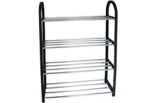 HOMELINE Schuhregal 4 Ebenen bis 12 Paar Schuhe platzsparend Schuhablage Regal