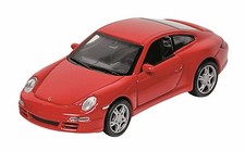 Modellauto 1:37 Porsche 911 (997) Carrera S ca. 12 cm rot von WELLY Neuware