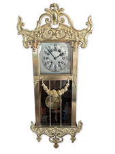 Ungewöhnlicher Jugendstil Prunkregulator Wanduhr aus Messing Carl Werner um 1910
