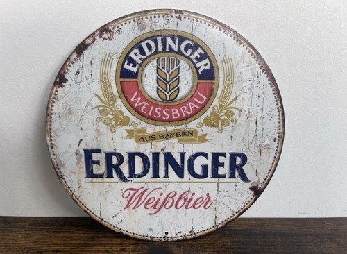 Erdinger blechschild 20cm - 20cm, bier