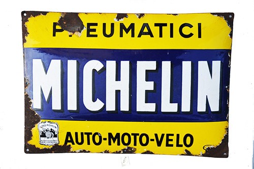 Uraltes michelin emailleschild - michelin,