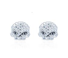 Harley-Davidson Ohrstecker Bling Skull, Weiß/Silber, Hochwertig
