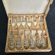 6 Kuchengabeln Hildesheimer Rose 100 im original Karton