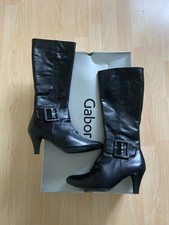 Leder Stiefel Gr.38(5), schwarz, Engschaft von „Gabor“ 1x getragen