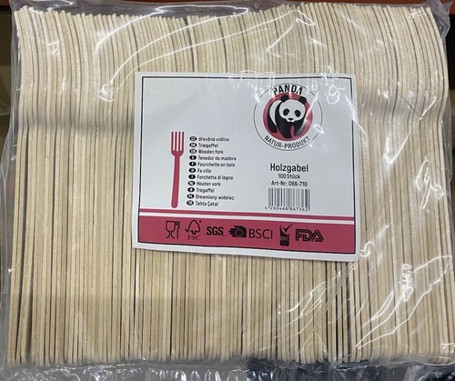 Holz gabel 100 stk - gabel, gastro