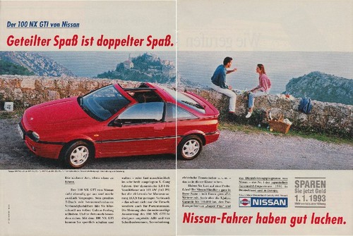 Nissan 100 gti reklame - nissan, nx