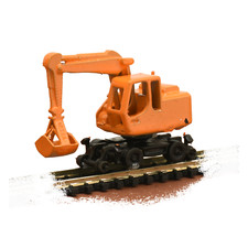 Zweiwegebagger orange mit Korb