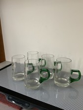 5 Bierkrüge Grüner Griff