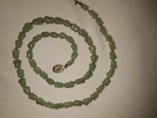 Jade halskette silber - jade,