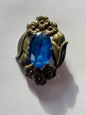 Große antike Brosche Messing