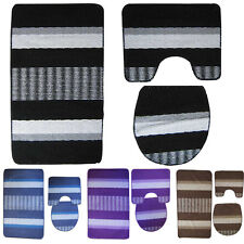 Badeset 3 tlg Badgarnitur Badematte Badset Bad Dusche WC Vorleger rutschfest STA