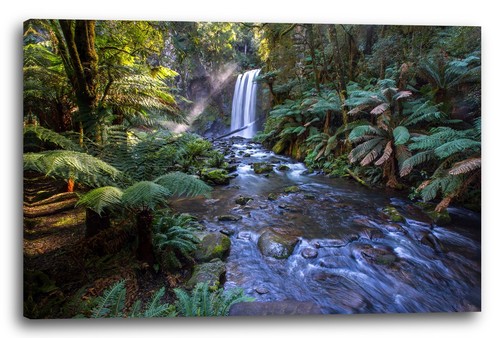 Lein wand bild wasserfall - lein-wand-bild,