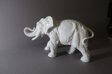 Gräfenthal Porzellan Figur weiß - Elefant mit Stempel - Germany  - WIE NEU !!!