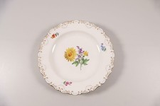 Meissen Teller Blume 2 Goldrand angespitzt Muschelrand 1. Wahl Ø19cm