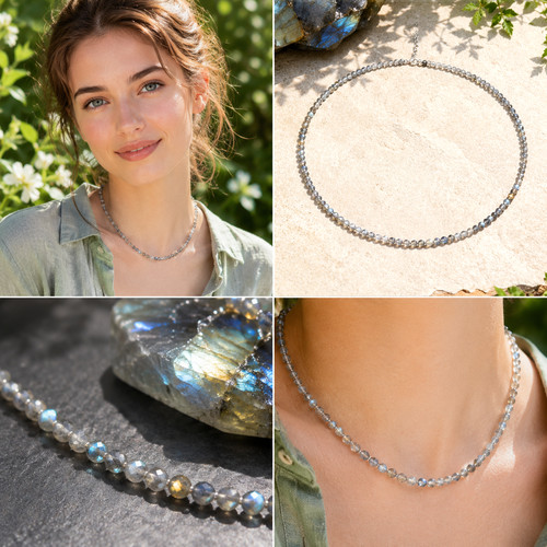 Kette aus labradorith in - kette,