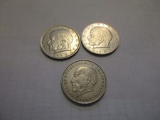 3 x BRD:  2 DM 1968 J und 1971 J Max Planck und 2 DM 1969 J Konrad Adenauer