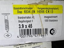 1000 Stück Magazinschrauben Rigips 3,9x45mm Feingewinde / Aktion H2Breg1