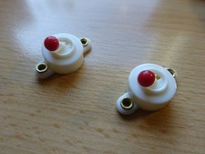 Schalter für Lampen von Puppenstuben Krippen Beleuchtung weiss/rot rund 2 Stück