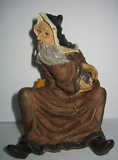 Zauberer Magier 12cm Hexer Merlin mit Zauberkugel Deko Figur Kunststein 12x8x7cm