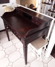 Schreibtisch-Sekretär aus Holz, Mahagonifarben gebeizt 98cm breit