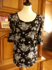 Top,"Okay",Gr. 42, Baumwolle,Elasthan,schwarz-weiss