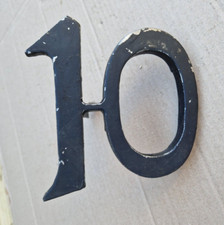 Hausnummer "10" aus Edelstahl massiv / V2A Wandmontage 14cm hoch