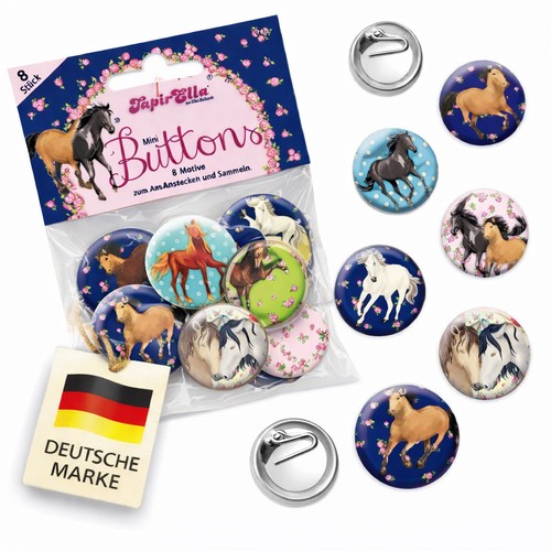 Mini button pferde ponys - mini-button,