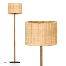 HOFSTEIN Dello Stehlampe im skandinavischen Design aus Rattan/Korbgeflecht