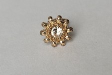 Ein Ohrstecker Single-Ohrstecker Blume Strass-Stein goldfarben