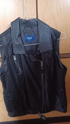 Kunstleder weste schwarz gr - kunstleder,