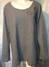 GINA BENOTTI GRAU WEISS STRETCH TUNIKA SHIRT Gr. 46 48 50