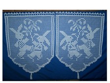 Häkelgardine Ostern Tanzende