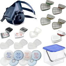3M Silikon Halbmaske 7500 + Box Atemschutzmaske Atemschutz Gasmaske Lackiermaske
