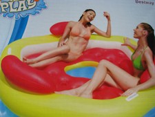 Designer Bade Insel Bestway Quick up Pool Badeinsel 196cm Badespaß Urlaub Meer