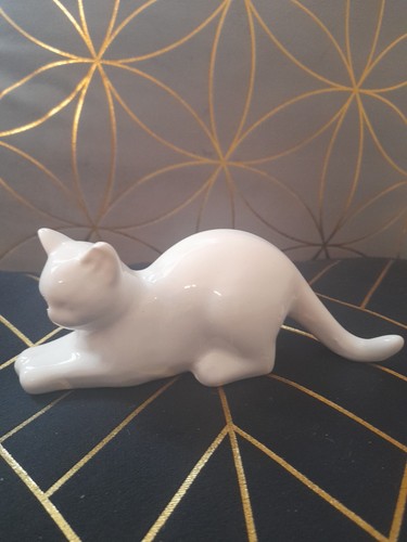 Katze deko figur weiß aus - katze,
