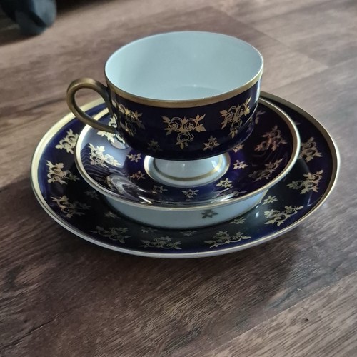Servierset echt kobalt floral - servierset,