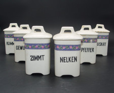 Gewürzdosen 6x  Ludwig Wessel Bonn  Blumen spät Jugendstil