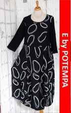 E by POTEMPA  Designer Kleid  M 36 38 + schwarz weiß KREISE Ballon - Style