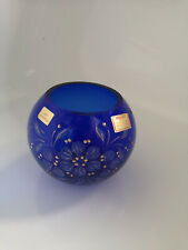  Joska Kristall Mundgeblasen Kobalt blau Bleikristall Bowl, Kugel Vase