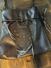 Boho, Damen,Tasche, XXL, Braun, Kunstleder, Vintage, Retro, wie neu, Jades