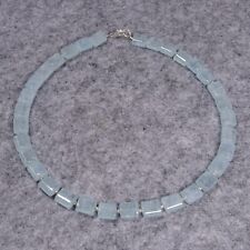 Aquamarin Halskette, Edelsteinhalskette (K1802), 925er Silber