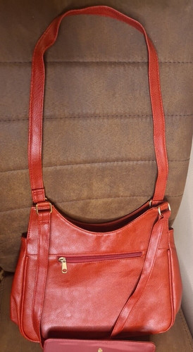 Rote handtasche mit - handtasche, portmonee