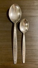 Set 1 Suppenlöffel + 1 Kaffeelöffel Smalcalda DDR Modell Leipzig 291 Treppe